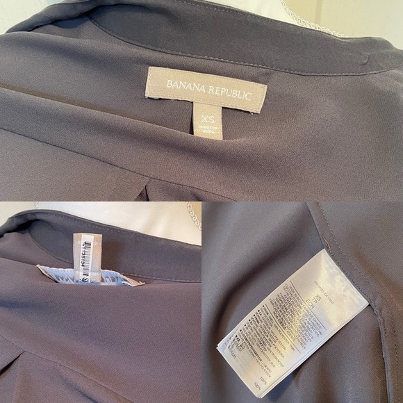 Banana Republic Sheer Gray Long Sleeve Button Up Women’s XS Blouse - Picture 6 of 10